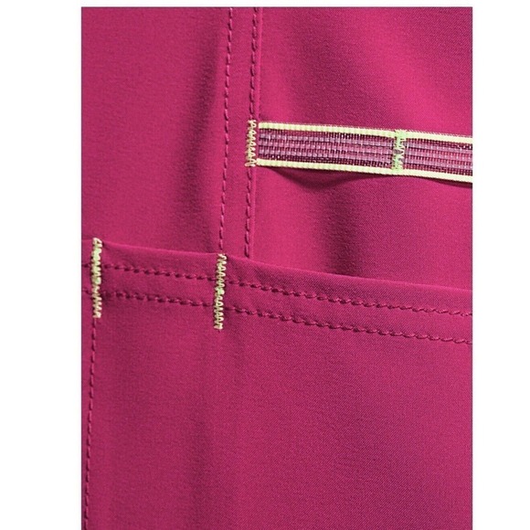 ScrubStar Women’s sz L Wild Raspberry Active V-Neck Nurse Medical Scrub Top NWT - Picture 4 of 7